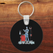 Deadside Nurse Blue Scrubs Funny Skeleton Doctor M Sleutelhanger (Voorkant)