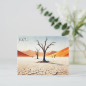 Deadvlei Namibia Travel Waterverf Briefkaart (Staand voorkant)