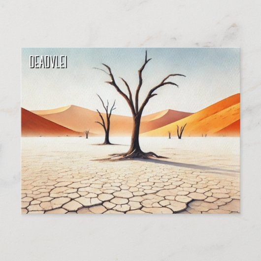 Deadvlei Namibia Travel Waterverf Briefkaart (Voorkant)