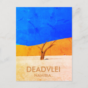 Deadvlei Namibia Vintage Travel Art Briefkaart
