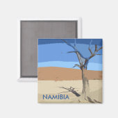 Deadvlei Namibia Vintage Travel Art Magnet (Voorkant / Achterkant)