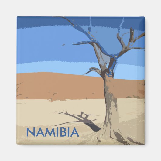 Deadvlei Namibia Vintage Travel Art Magnet (Voorkant)