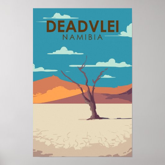 Deadvlei Namibië Reis Vintage Kunst Poster (Voorkant)