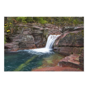 Deadwood Falls op Reynolds Creek in de herfst in Foto Afdruk