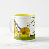 Deadwood Revival in het gras Tweekleurige Koffiemok (Voorkant links)