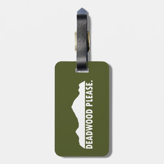 Deadwood South Dakota alsjeblieft Bagagelabel (Achterkant verticaal)