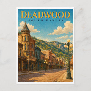 Deadwood South Dakota Main Street GeoSaga Briefkaart