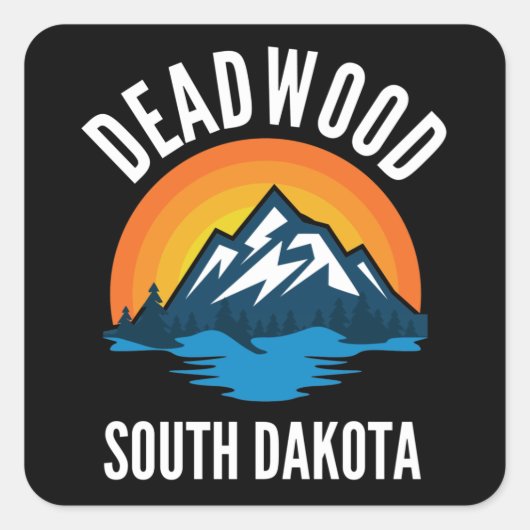 Deadwood South Dakota Mountain Vierkante Sticker (Voorkant)