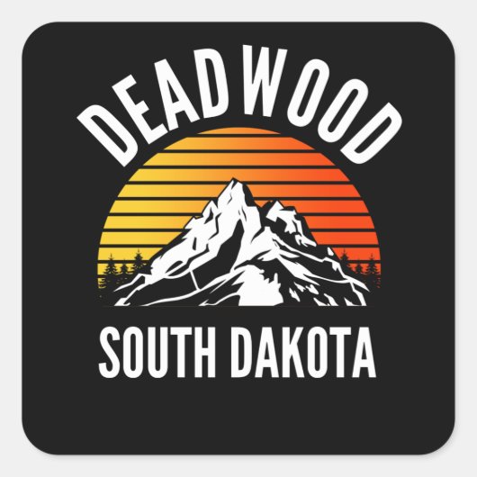 Deadwood South Dakota Mountain Vierkante Sticker (Voorkant)