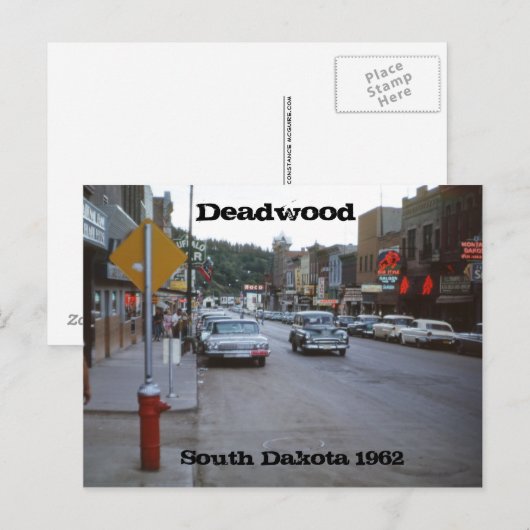 Deadwood South Dakota Retro 1962 Briefkaart (Voorkant / Achterkant)