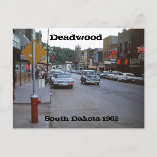Deadwood South Dakota Retro 1962 Briefkaart (Voorkant)