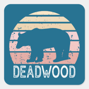Deadwood South Dakota Retro Beer Vierkante Sticker