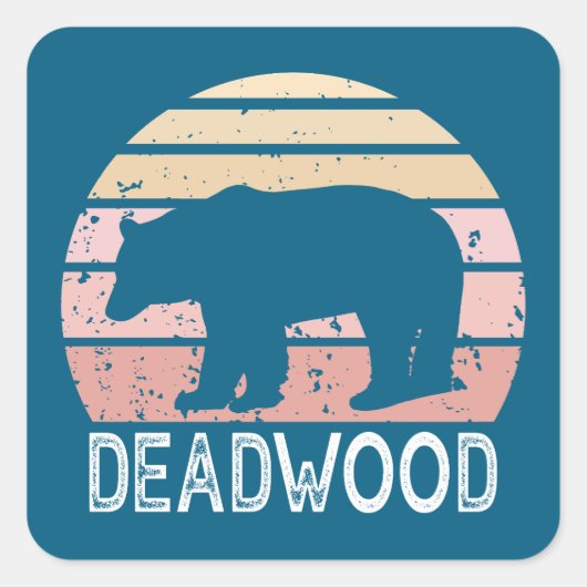 Deadwood South Dakota Retro Beer Vierkante Sticker (Voorkant)
