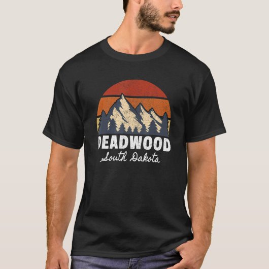Deadwood South Dakota Retro Mountain Vacation T-shirt (Voorkant)