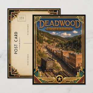 Deadwood South Dakota Vintage Art Deco Gouden Tijd Briefkaart