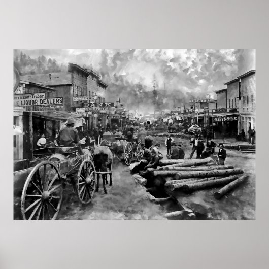 DEADWOOD ZUID DAKOTA rond 1876 Poster (Voorkant)