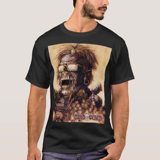 Deadworld Requiem Zombie klassiek zwart t-shirt (Voorkant)