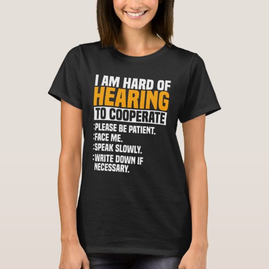 Deaf Awareness Hearing Aid Implant ASL Cooperate P T-shirt (Voorkant)