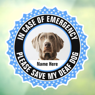 Deaf Dog Safety Alert First Responder Fotonaam Raamsticker