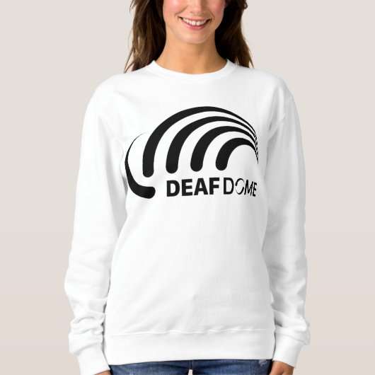 Deaf Dome sweatshirt met zwarte logo (Voorkant)