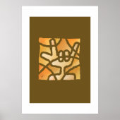 Deaf-Hand - braun Poster (Voorkant)