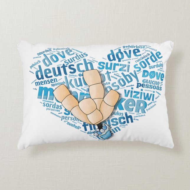 Deaf-Hand - Liebe-Herz Accent Kussen (Voorkant)
