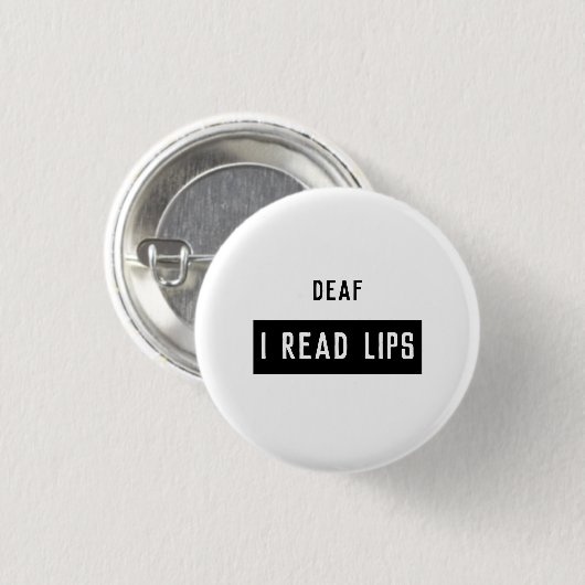 Deaf I LEZEN LIPS Ronde Button 3,2 Cm (Voorkant /achterkant)