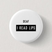 Deaf I LEZEN LIPS Ronde Button 3,2 Cm (Voorkant)