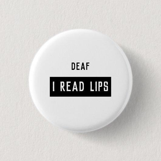 Deaf I LEZEN LIPS Ronde Button 3,2 Cm (Voorkant)