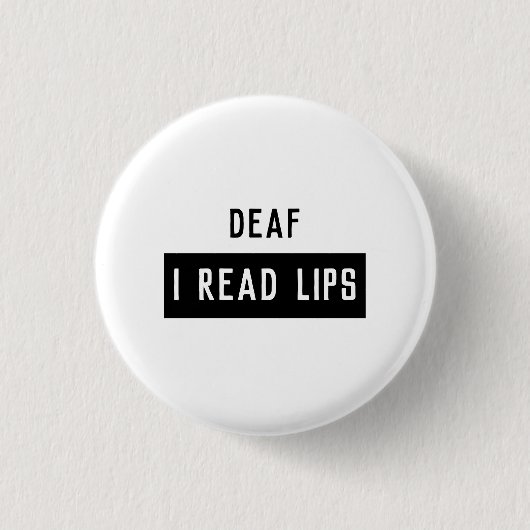 Deaf I LEZEN LIPS Ronde Button 3,2 Cm (Voorkant)