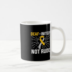 Deaf-oneindig niet onbeleefd. ASL dove gebarentaal Koffiemok