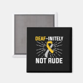 Deaf-oneindig niet onbeleefd. ASL dove gebarentaal Magneet (Voorkant / Achterkant)