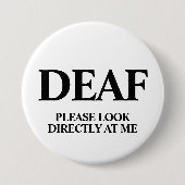 Deaf or Hard of Hearing Ronde Button 7,6 Cm (Voorkant)