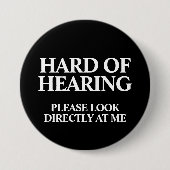 Deaf or Hard of Hearing Ronde Button 7,6 Cm (Voorkant)