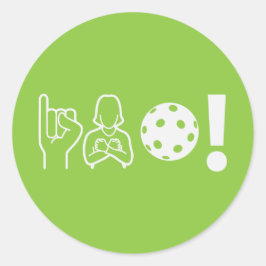 Deaf Pickleball Ronde Sticker