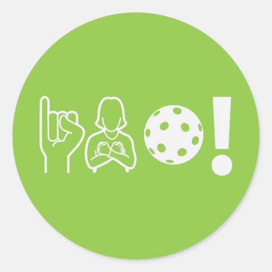 Deaf Pickleball Ronde Sticker (Voorkant)