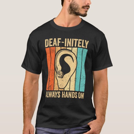 Deaf Pride ASL gebarentaal Deaf oneindig altijd H T-shirt (Voorkant)