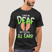 Deaf Pride ASL gebarentaal Wenkbrauwen spreken lui T-shirt (Voorkant)