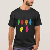 Deaf Pride ASL Hand Gesture Hearing Aid Hand Sign  T-shirt (Voorkant)