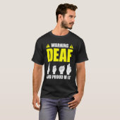 Deaf Pride ASL Hand Gesture Hearing Aid Handtekeni T-shirt (Voorkant volledig)