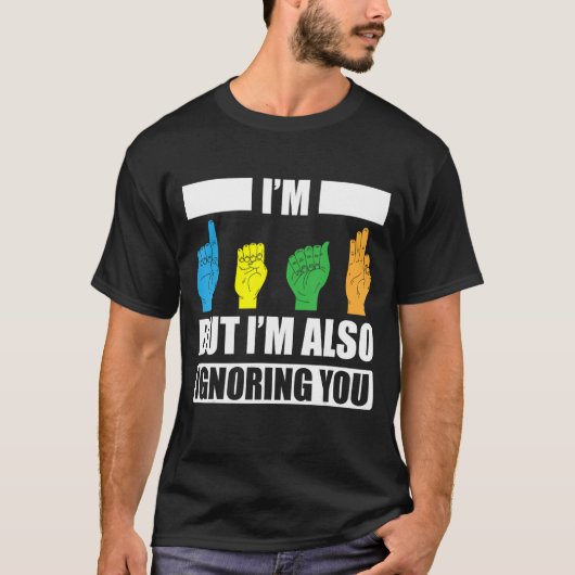 Deaf Pride ASL Hand Gesture Hearing Aid Handtekeni T-shirt (Voorkant)