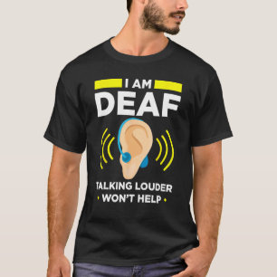 Deaf Pride ASL Hand Gesture Hearing Aid Handtekeni T-shirt