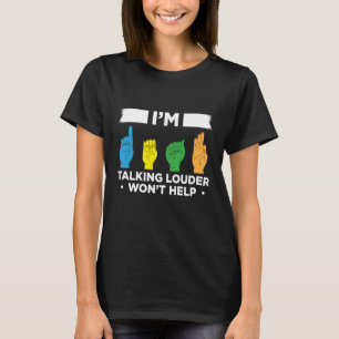 Deaf Pride ASL Hand Gesture Hearing Aid Handtekeni T-shirt