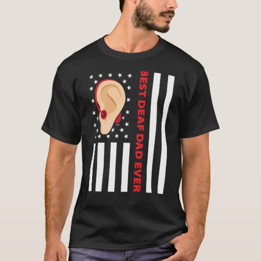 Deaf Pride ASL Hand Gesture Hearing Aid Handtekeni T-shirt (Voorkant)