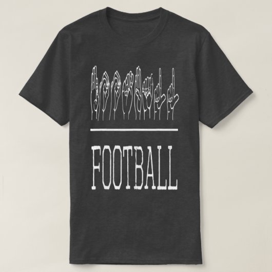 Deaf Pride ASL Sign Language Football T-shirt (Design voorkant)