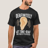 Deaf Pride Awareness ASL Sign Language Deafinitely T-shirt (Voorkant)
