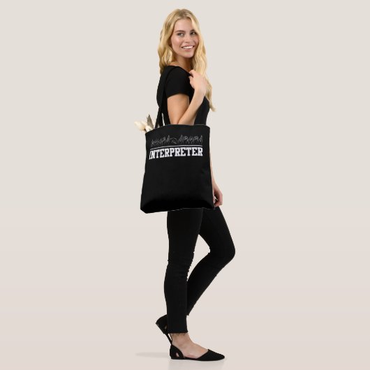 Deaf Pride Interpreter ASL Sign Language Tote Bag (Op model)