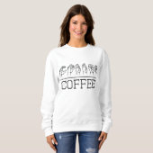 Deaf Pride Trendy Koffie Liefde ASL Gebarentaal GI Trui (Voorkant volledig)