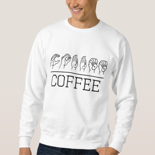 Deaf Pride Trendy Koffie Liefde ASL Gebarentaal GI Trui (Voorkant)