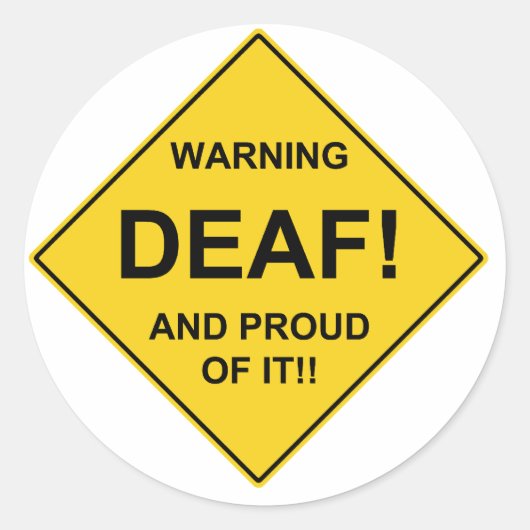 Deaf Proud Ronde Sticker (Voorkant)